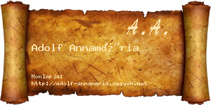 Adolf Annamária névjegykártya